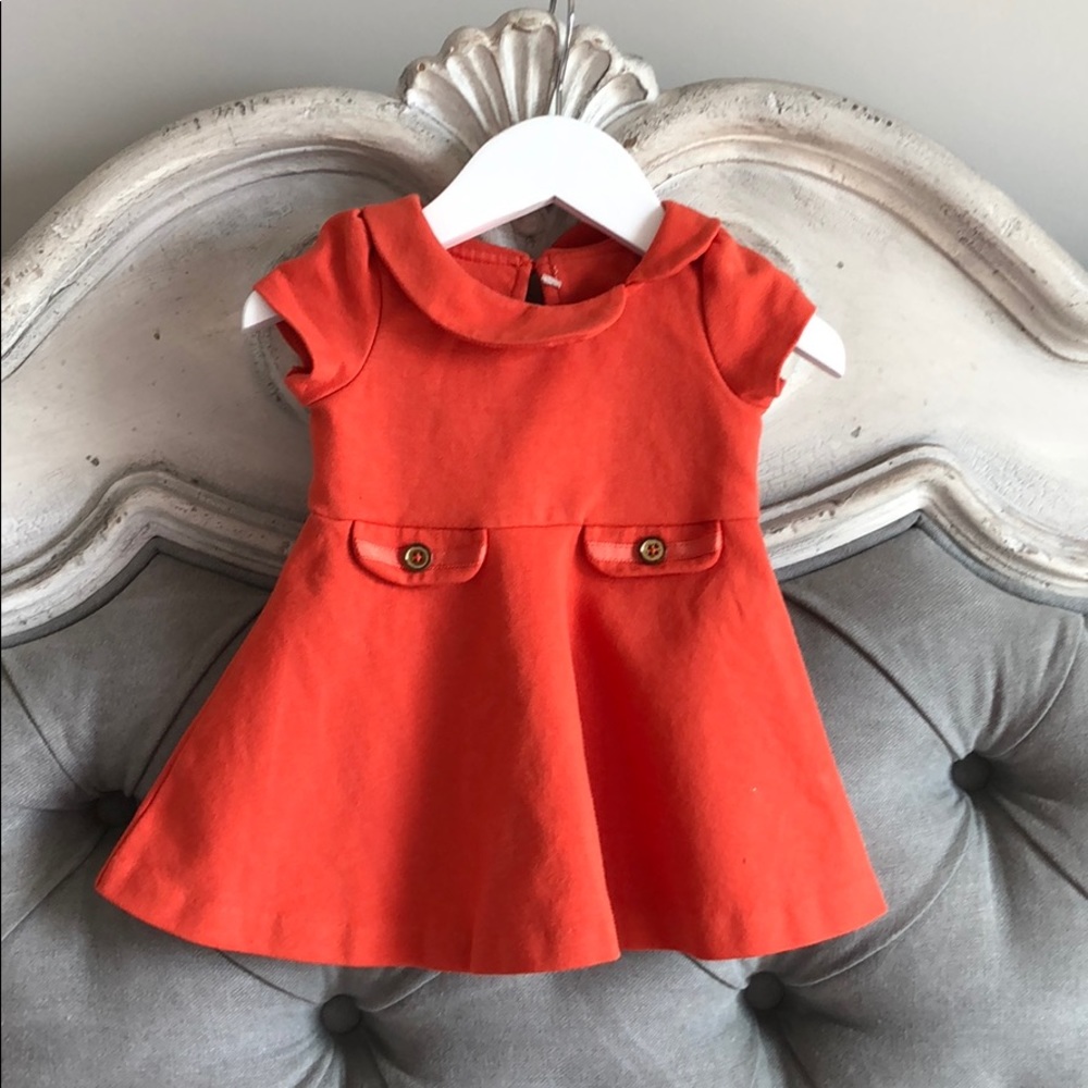 Janie and Jack baby girls Orange summer dress 3-6m